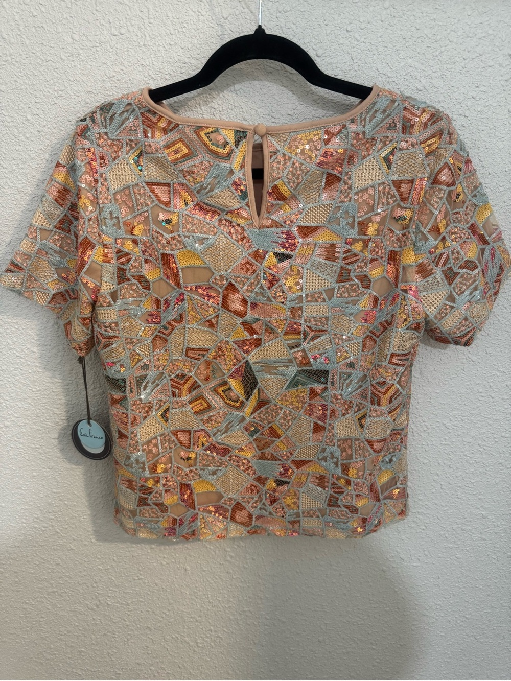 Eva Franco Loretta Mosaic Sequin Short Sleeve Top (Anthropologie) - Picture 8 of 8